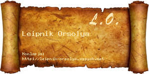 Leipnik Orsolya névjegykártya